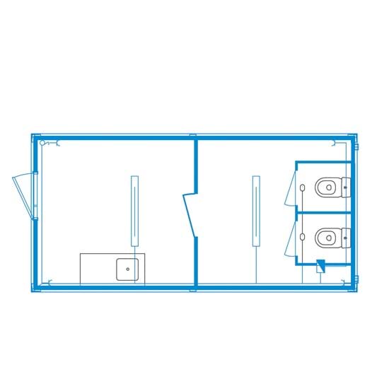 Special-line unit S04 - Kitchen / double separate toilet